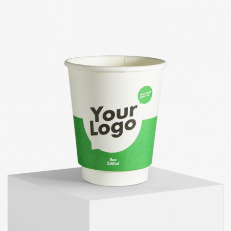 BIO matt dobbeltlagskopper med dit logo BIO matt dobbeltlagskopper med dit logo