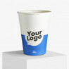 350 ml enkeltlags papkrus i blå og hvid med dit logo