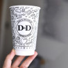 Specialtrykt 450 ml dobbeltlagspapkrus med 'Dan & Decarlo' logo