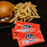 Logotrykte vådservietter til burgermåltider